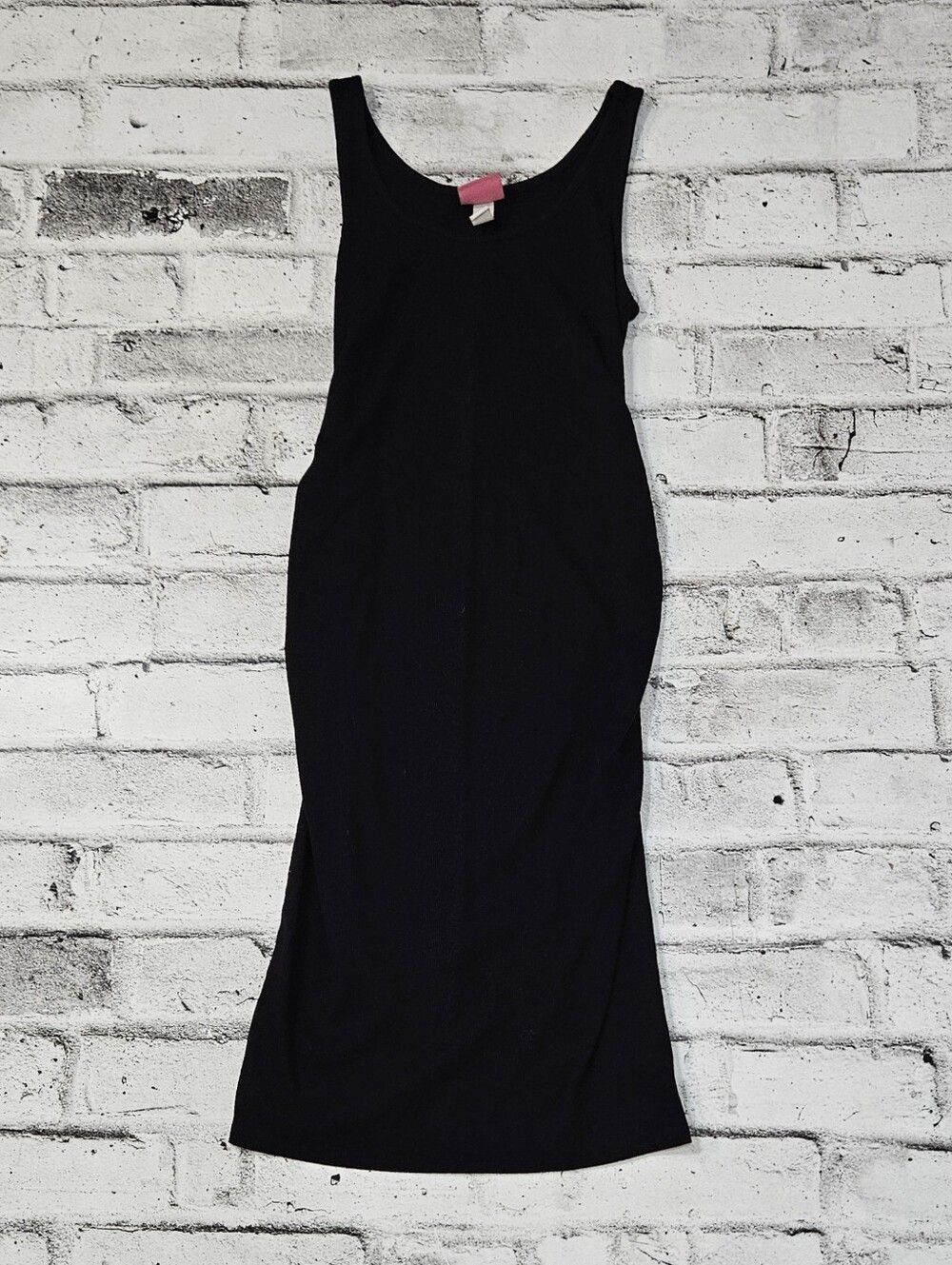 Paisley Sky Maternity Black Ribbed Tank Midi Dress Size M